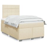 vidaXL Krevet s oprugama i madracem krem 120 x 200 cm od tkanine Cijene