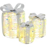 vidaXL Dekoracija Darilne Škatle 3 pcs Toplo bela PET | Shoptok.si