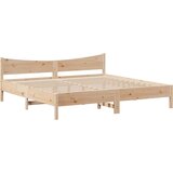  Okvir kreveta s uzglavljem 200 x 200 cm od masivne borovine - Prirodna 200 x 200 cm | shoptok.hr