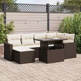  7-dijelni set vrtnih sofa od poliratana s jastucima smeđi | shoptok.hr
