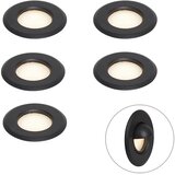 QAZQA 12V sistem črn 10m s 5 talnimi reflektorji vklj. LED IP44 - Voltaire Linsey u