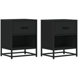 vidaXL Nočna omarica 2 kosa črna 40x31x50 cm inženirski les, (21327378) | Shoptok.si
