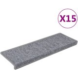 vidaXL Preproge za stopnice 15 kosov 65x21x4 cm bele in sive, (20787607) | Shoptok.si