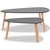 vidaXL set Stolića za Kavu 2 kom od Masivne Borovine Crni | shoptok.hr