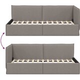 Kutni okvir kreveta Sivo-smeđa 90 x 190 cm tkanina | shoptok.hr