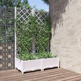 vidaXL Vrtna sadilica s rešetkom bijela 80 x 40 x 121 5 cm PP | shoptok.hr