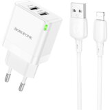  USB punjač sa kablom 1m USB to iPhone/lightning BOROFONE BN15 Strong dual-port set white Cijene