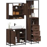 vidaXL 3-dijelni set kupaonskog namještaja boja smeđeg hrasta drveni | shoptok.hr