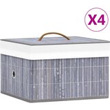  Kutije za pohranu od bambusa 4 kom sive | shoptok.hr