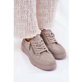VINCEZA Leather Sports Shoes Sneakers On Platform With Zipper | Shoptok.si