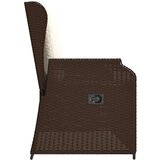 vidaXL Vrtna klop z blazino Rjava Poly ratan | Shoptok.si