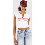 Anniversary Tr Ribbed V Notch T-shirt white