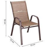 springos metalne vrtne stolice 73 x 55,5 x 93 cm (4 kom.) smeđa | shoptok.hr
