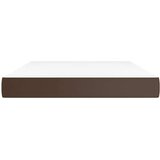  Vzmetnica z žepkasto vzmetjo rjava 140x190x20 cm umetno usnje, (20915851) | Shoptok.si