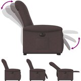  Električni naslonjač na podizanje od tkanine tamnosmeđi | shoptok.hr
