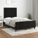 Maison Chic Posteljni okvir - Dvoposteljna postelja - Zakonska postelja brez vzmetnice črn 120x200 cm žamet-J11688, (21767116) | Shoptok.si