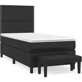  The Living Store Box spring postelja z vzmetnico črna 90x190 cm umetno usnje - Box Spring Postelja, (21454798) | Shoptok.si