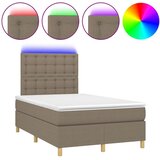  box spring s madracem LED smeđesivi 120 x 200 cm tkanina | shoptok.hr