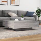  Stolić za kavu s LED svjetlima siva boja hrasta 100x100x31 cm | Eponuda.com
