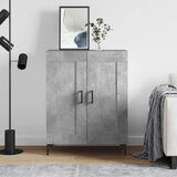 vidaXL Komoda betonsko siva 69,5x34x90 cm inženirski les | Shoptok.si