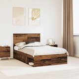  Krevetna konstrukcija s uzglavljem Staro drvo 120 x 200 cm | shoptok.hr