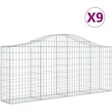  Obokane gabion košare 9 kosov 200x30x80/100 cm cinkano železo | Shoptok.si