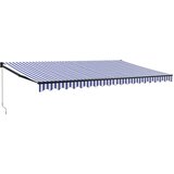 Tenda na uvlačenje plavo-bijela 5 x 3 m od tkanine i aluminija | Eponuda.com