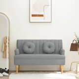 vidaXL Klop z blazinami svetlo siva 113x64,5x75,5 cm blago Cene