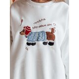 DStreet Bluza damska oversize z haftem DOGSWEETY biała | Shoptok.si
