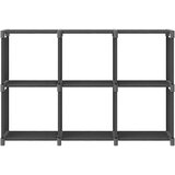  The Living Store Regal s 6 kockastimi policami siv 103x30x72,5 cm blago - Razstavna Polica, (21454539) | Shoptok.si