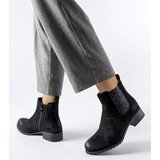 Gemre Black flat ankle boots with decorative insert Arnoux | Shoptok.si