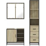  3-dijelni set kupaonskog namještaja boja hrasta sonome drveni | shoptok.hr