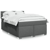 vidaXL Box spring postelja z vzmetnico temno siva 140x200 cm blago Cene