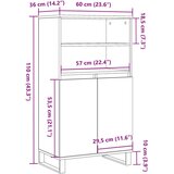 vidaXL Visoka omara starinski les 60x36x110 cm inženirski les | Shoptok.si