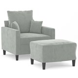  Fotelja s tabureom svjetlosiva 60 cm baršunasta | Eponuda.com