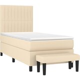  Krevet s oprugama i madracem krem 90 x 190 cm od tkanine | shoptok.hr