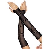 Leg Avenue Stitched Up Fishnet Arm Warmers 2676 Black Cene