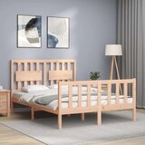  Okvir kreveta s uzglavljem 140 x 190 cm od masivnog drva | shoptok.hr