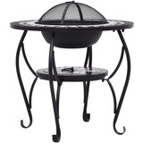  Ognjišče z mizico črn in bel mozaik 68 cm keramika | Shoptok.si