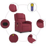  Masažni naslonjač na podizanje od tkanine crvena boja vina | shoptok.hr