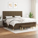  s oprugama i madracem tamnosmeđi 200x200 cm od tkanine | shoptok.hr