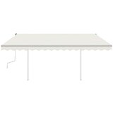 vidaXL Tenda na ručno uvlačenje s LED svjetlom 4 5x3 m krem | shoptok.hr