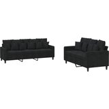 Maison Chic Sedežna garnitura - kavč 2-delna z blazinami črn žamet, (21729124) | Shoptok.si