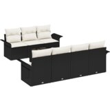  8-delni vrtni set sofa s blazinami črni poli ratan | Shoptok.si