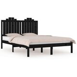  Okvir Za krevet od masivne borovine crni 200 x 200 cm | shoptok.hr
