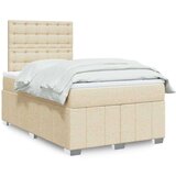  Krevet s oprugama i madracem krem 120 x 200 cm od tkanine | shoptok.hr