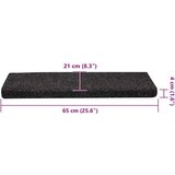 vidaXL Samolepilne podloge za stopnice 30 kosov črna 65x21x4 cm | Shoptok.si