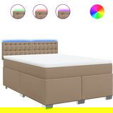 vidaXL Box spring postelja z vzmetnico kapučino 140x200cm umetno usnje, (21304593) | Shoptok.si