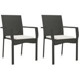 vidaXL 9-dijelni vrtni blagovaonski set s jastucima crni od poliratana | shoptok.hr