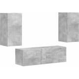  Set zidnog ormarića za TV 4 pcs Betonski sivi Konstruirano drvo | shoptok.hr